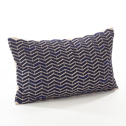 Fennco Styles Marcella Collection Chevron Design Cotton Down Filled Throw Pillow 14" W X 22" L