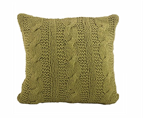 Fennco Styles Cable Knit Design Cotton Throw Pillow 20 x 20 Inch Throw Pillow for Home, Couch, Living Room and Bedroom Decor