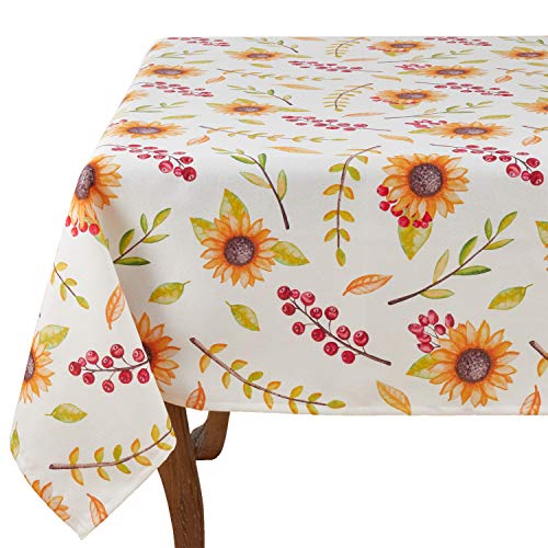 Fennco Styles Helianthus Collection Watercolor Tropical Sunflower Table Linens – Floral Table Linens for Banquets, Dinner Parties, Special Events and Home Décor
