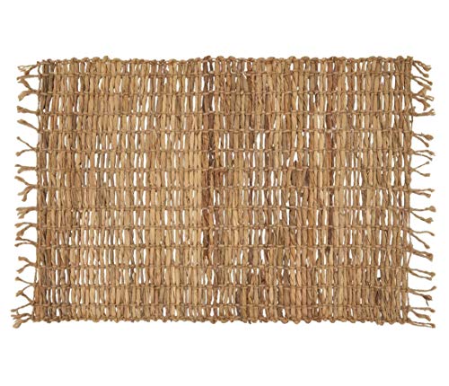 Fennco Styles Hand Woven Water Hyacinth Fringe Table Runner 14 x 72 Inch - Natural Chic Table Cover for Home, Dining Table Décor , Banquets and Special Events