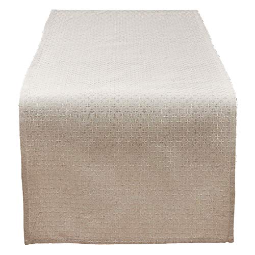 Fennco Styles Classic Chenille Jacquard Table Linen Collections, Home Decor, Everyday Use, Natural