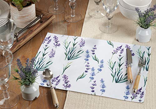 Fennco Styles Garden Lavender Print Tablecloth - Various Size for Home, Dining Room Décor, Banquets, Indoor & Outdoor Event, Family Gathering and Special Occasion