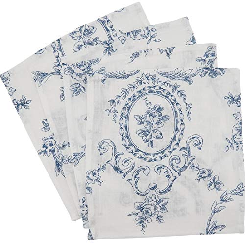 Fennco Styles Floral Story Pure 100% Pure Linen Table Runner - Indigo Elegant Table Cover for Home, Dining Room, Weddings, Banquets, Holidays and Special Occasions