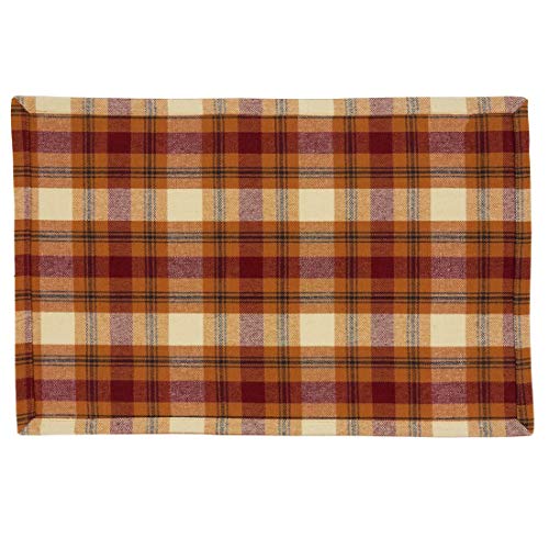 Fennco Styles Harvest Plaid Design 100% Cotton Table Runner 13" W x 72" L - Autumn Rust Table Cover for Home, Dining Table Decor, Banquet, Thanksgiving and Special Event