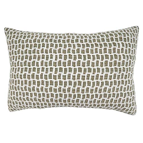 Fennco Styles Natural Net Design Pure Cotton Decorative Throw Pillow – Luxury Textured Cushion for Couch, Sofa, Bedroom, Office and Living Room Décor