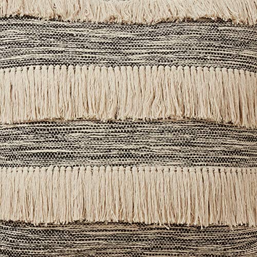 Fennco Styles Two Tone Tassel Design 30 Inch Square Cotton Decorative Floor Throw Pillow – Large Cushion for Couch, Sofa, Bedroom, Office and Living Room Décor