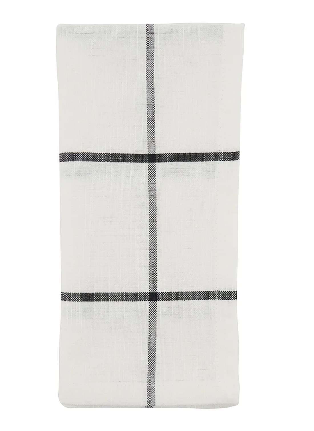 Fennco Styles Classic Large Plaid Cotton Table Runner 16" W x 72" L - Black Table Cover for Christmas, Holiday, Dining Table, Banquets and Special Occasion