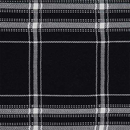 Fennco Style Classic Plaid Cotton Table Runner 16" W x 72" L - Black Table Cover for Home Décor, Everyday Use, Banquet, Family Gathering and Special Occasion