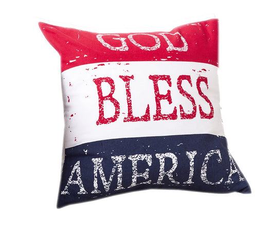 Fennco Styles Multicolored God Bless America Design Pillow - 20" Square (Case)