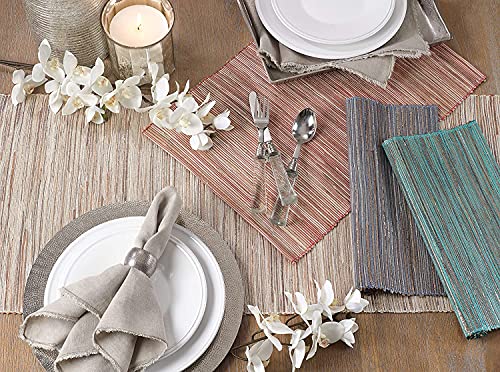 Fennco Styles Shimmering Woven Nubby Texture Water Hyacinth 16 x 72 Inch Table Runner for Dining Table, Dinner Party, Holidays, Home Decor, Special Events