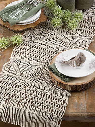 Fennco Styles Chic Macrame Home Decor Wedding Decor Cotton Table Runner 16"x72"