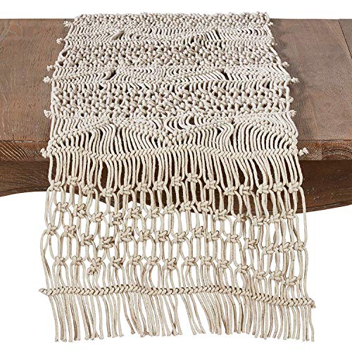 Fennco Styles Chic Macrame Home Decor Wedding Decor Cotton Table Runner 16"x72"