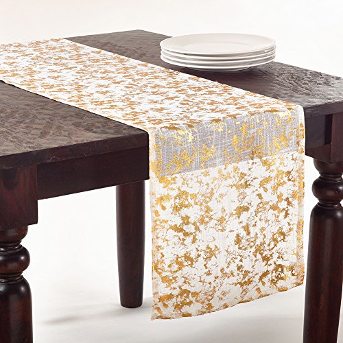 Fennco Styles Gold Bottega Foil Print Tablecloth