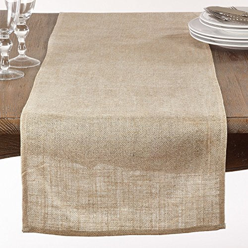 Fennco Styles Classic Burlap Table Runner - 16"x72"- 2 Colors