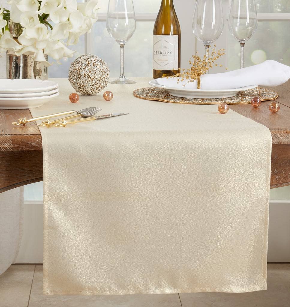 Fennco Styles Elegant Shimmering Table Runner 18" W x 54" L - Shine Table Cover for Home, Dining Room, Banquet, Holiday, Christmas, Wedding Décor and Special Occasion