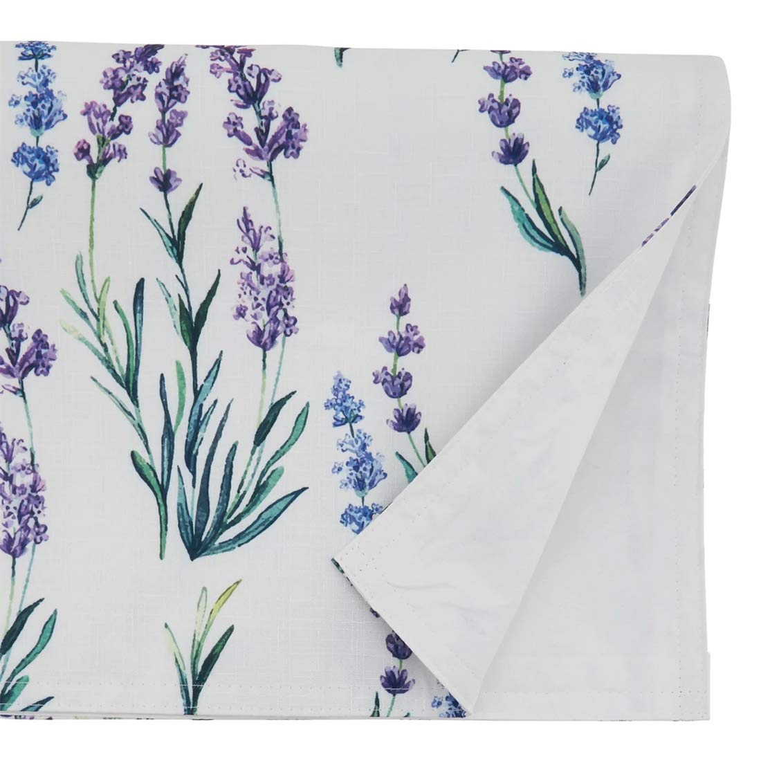 Fennco Styles Garden Lavender Print Tablecloth - Various Size for Home, Dining Room Décor, Banquets, Indoor & Outdoor Event, Family Gathering and Special Occasion