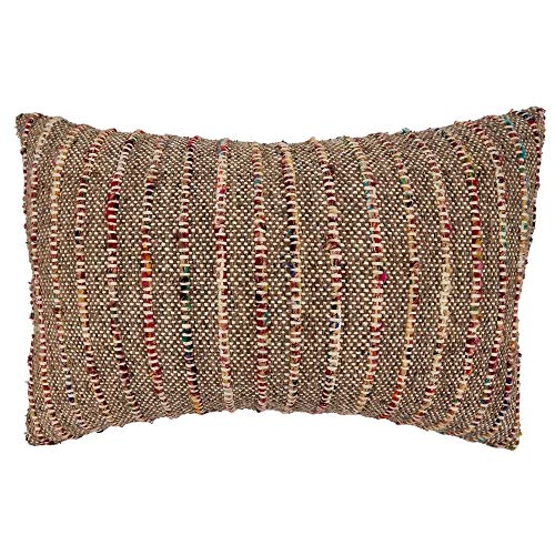 Fennco Styles Corded Design Pure Cotton Decorative Throw Pillow – Luxury Textured Cushion for Couch, Sofa, Bedroom, Office and Living Room Décor