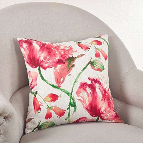 Fennco Styles 18-inch Watercolor Floral Down Filled Throw Pillow, 2 Designs