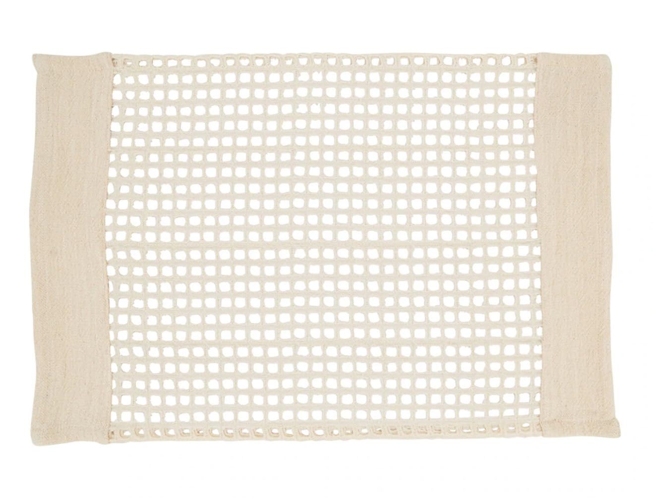 Fennco Styles Airy Net Design Cotton Table Runner 16" W x 72" L - Ivory Hollow Pattern Table Cover for Dining Room, Banquets, Family Gatherings, and Holidays