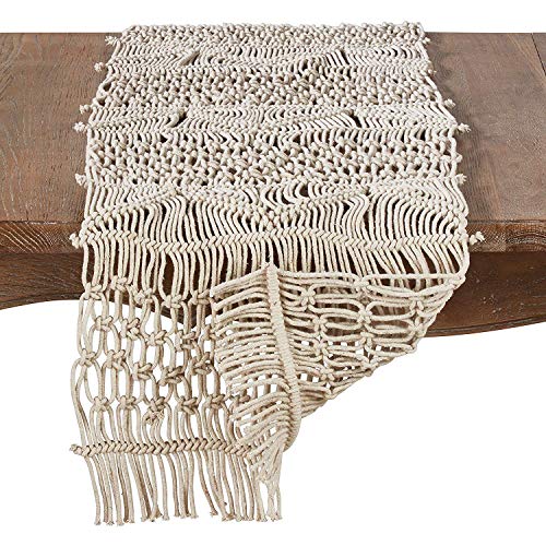 Fennco Styles Chic Macrame Home Decor Wedding Decor Cotton Table Runner 16"x72"