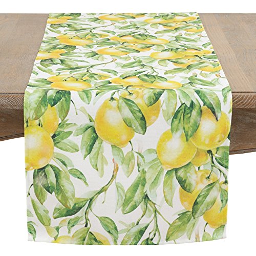Fennco Styles Lemon Design Printed Table Runner - Multicolored Table Cover for Home Décor, Dining Room, Banquets, Everyday Use and Special Occasions