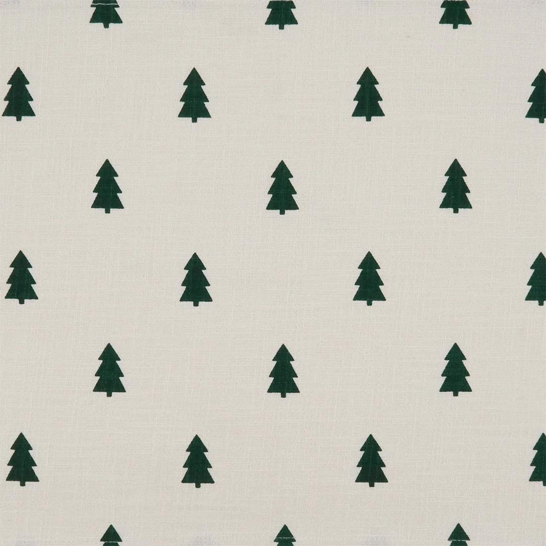 Fennco Styles Christmas Tree Cotton Table Runner 14" W x 72" L - Ivory Holiday Table Cover for Home Décor, Everyday Use, Banquet, Family Gathering and Special Occasion