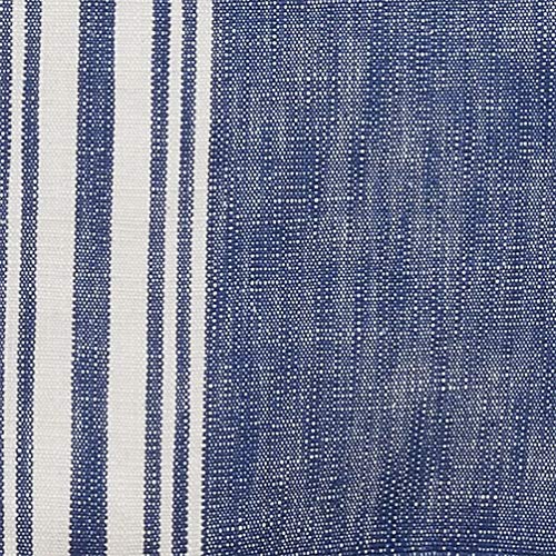 Fennco Styles Contemporary Striped Fringe Cotton Table Runner 13" W x 72" L - Blue Table Cover for Home, Dining Table Décor, Family Gathering, Banquets and Special Events