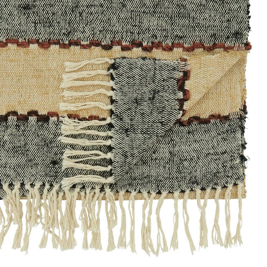 Fennco Styles Woven Striped Fringe Cotton Table Runner 16" W x 72" L – Multicolored Rustic Table Cover for Home Décor, Dining Table, Banquets, Everyday Use and Special Events