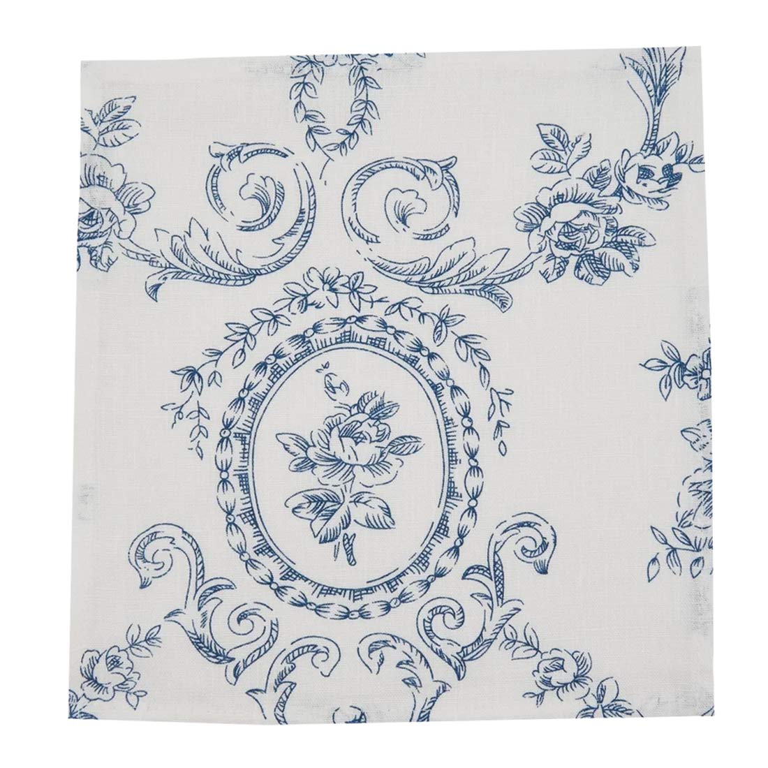 Fennco Styles Floral Story Pure 100% Pure Linen Table Runner - Indigo Elegant Table Cover for Home, Dining Room, Weddings, Banquets, Holidays and Special Occasions