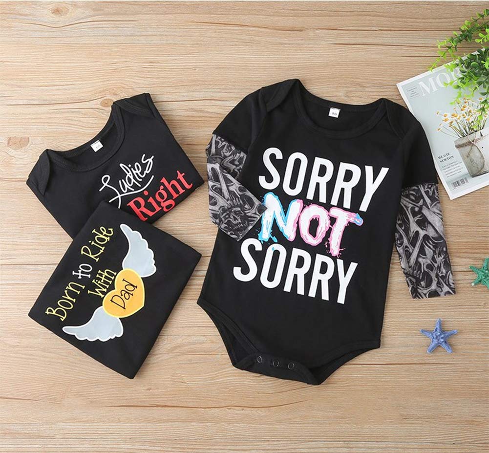 Styles I Love Infant Baby Boys Girls Printed Romper Tattoo Sleeve Cotton Bodysuit Holiday Halloween Outfit