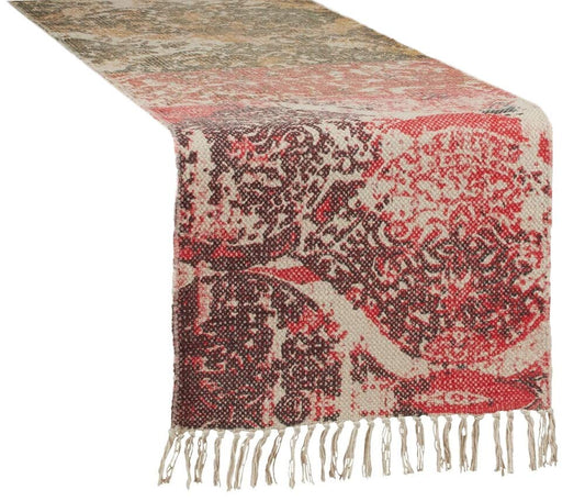 Fennco Styles Vintage Style Distressed 100% Cotton Rug Table Runner 16 x 72 Inch – Table Cover for Home Décor, Dining Table, Banquets, Holidays and Special Events