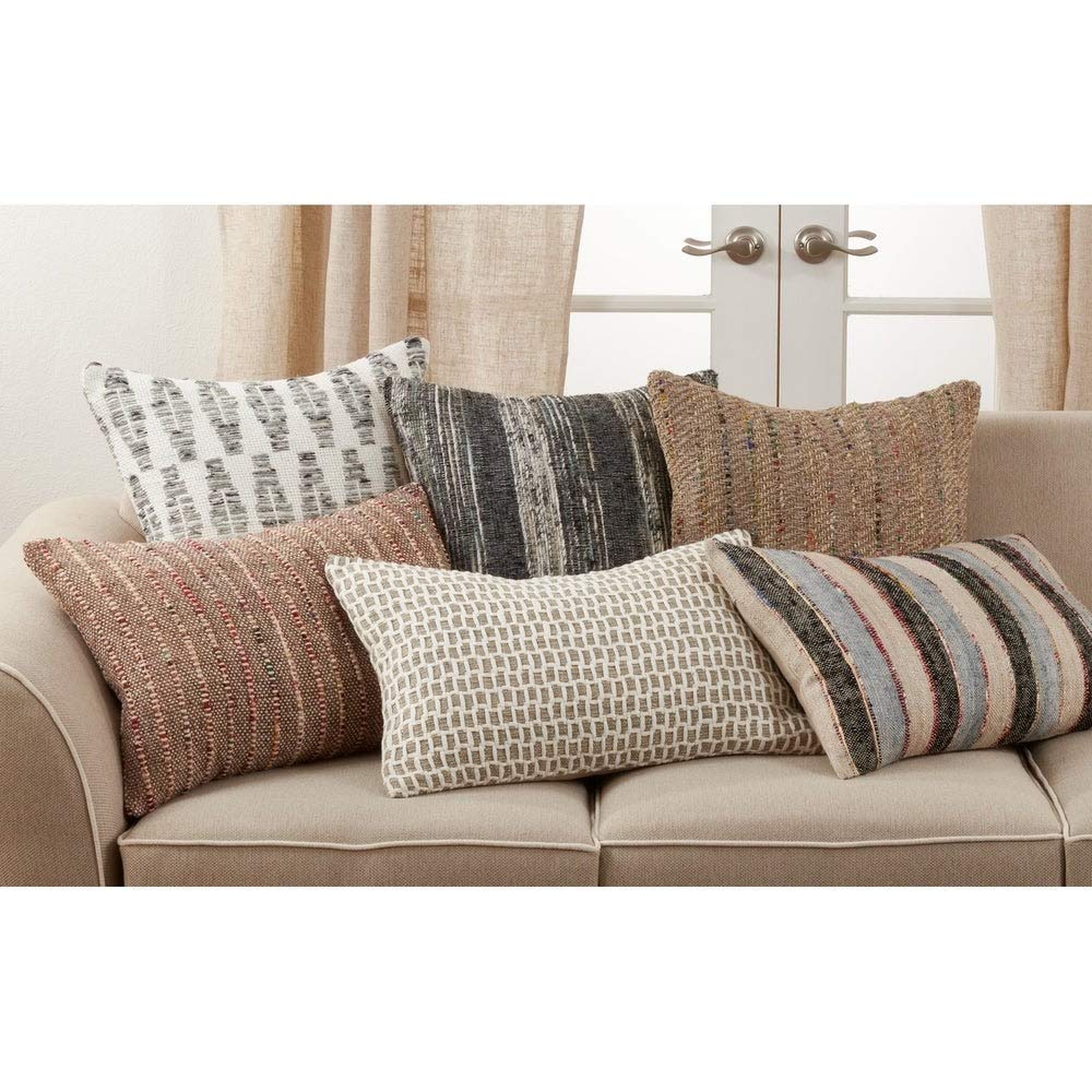 Fennco Styles Corded Design Pure Cotton Decorative Throw Pillow – Luxury Textured Cushion for Couch, Sofa, Bedroom, Office and Living Room Décor