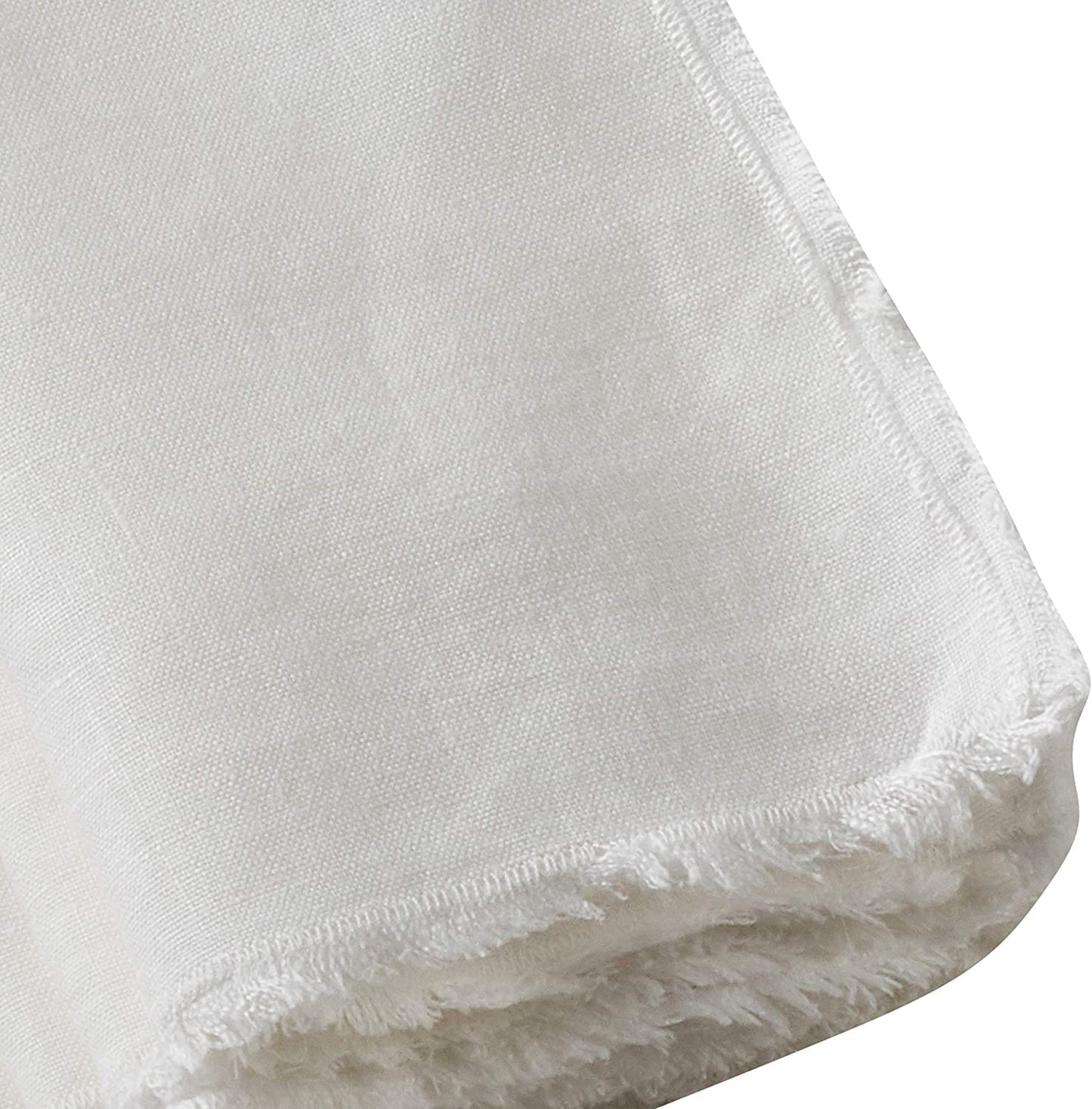 Fennco Styles Classic Stonewashed with Fringe Border 100% Linen Cloth Napkins 20" W X 20" L, Set of 4 – Soft Dinner Napkins for Banquet, Wedding, Special Events and Home Décor