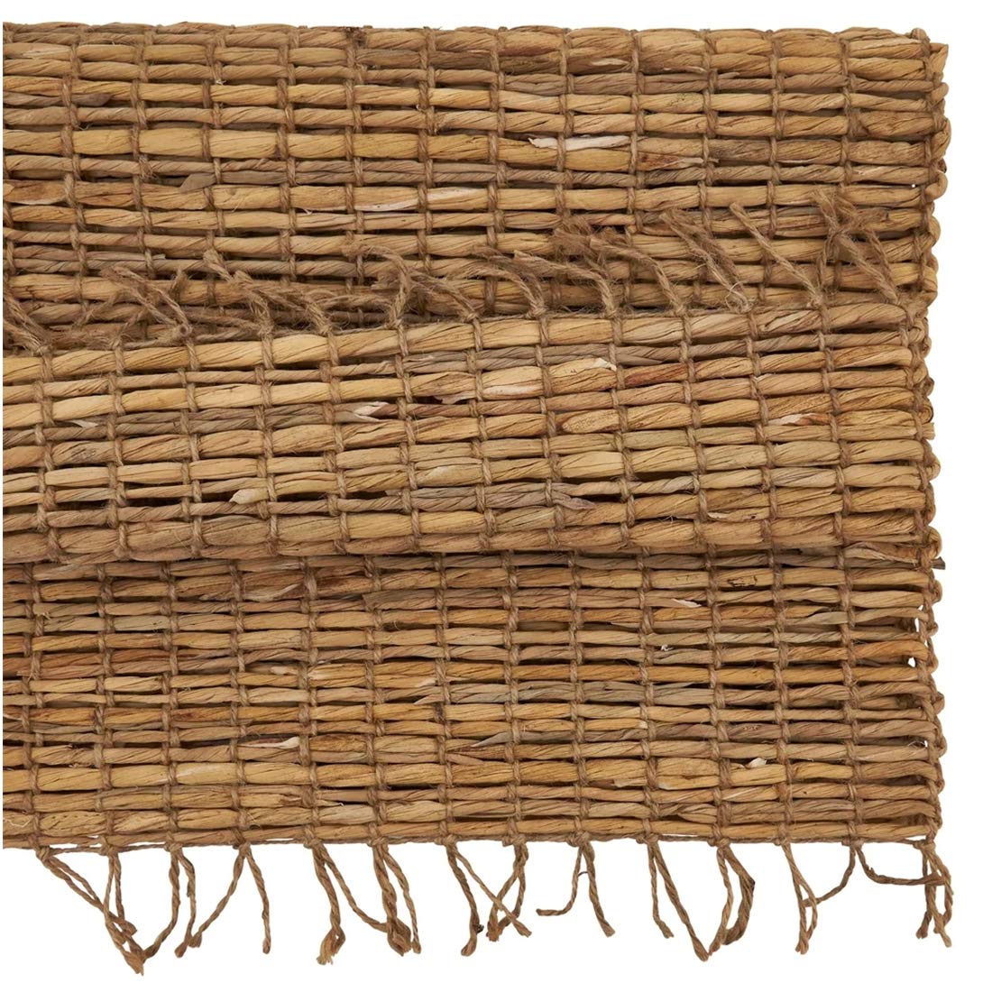 Fennco Styles Hand Woven Water Hyacinth Fringe Table Runner 14 x 72 Inch - Natural Chic Table Cover for Home, Dining Table Décor , Banquets and Special Events