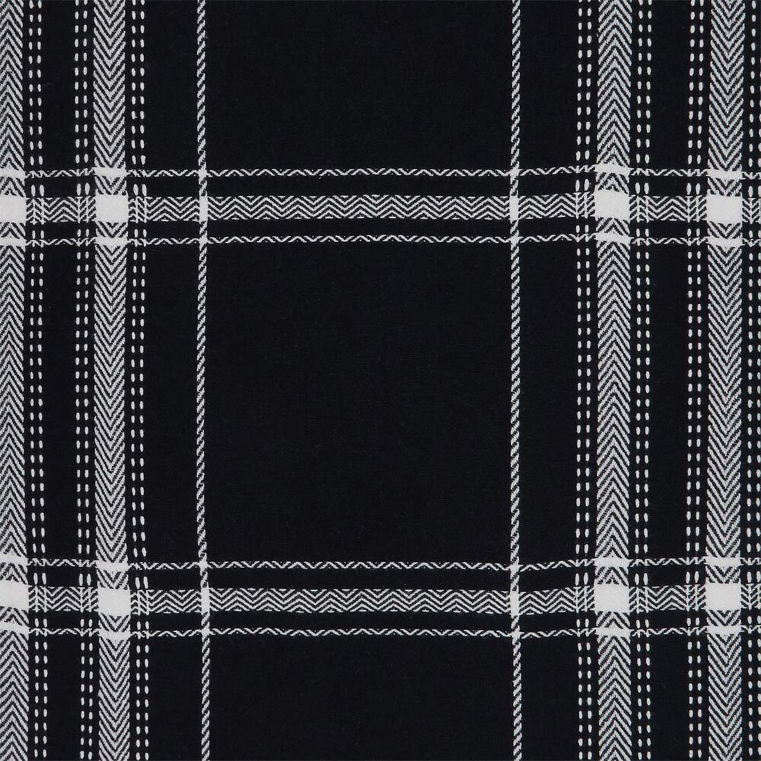 Fennco Style Classic Plaid Cotton Table Runner 16" W x 72" L - Black Table Cover for Home Décor, Everyday Use, Banquet, Family Gathering and Special Occasion