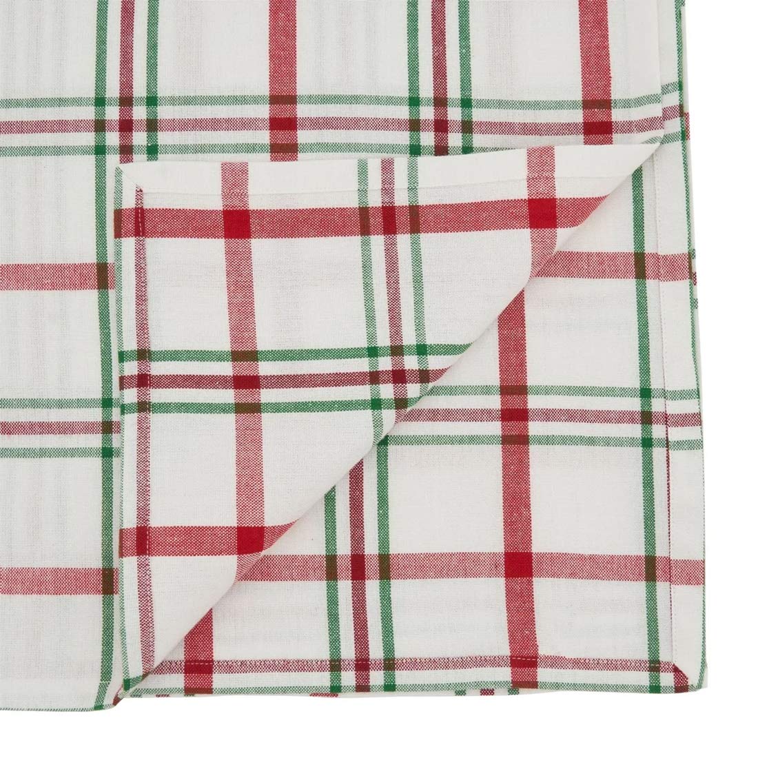 Fennco Styles Holiday Plaid Design 100% Cotton Tablecloth 70" W x 70" L - Red Green Table Cover for Home, Dining Table Decor, Banquet, Christmas and Special Event