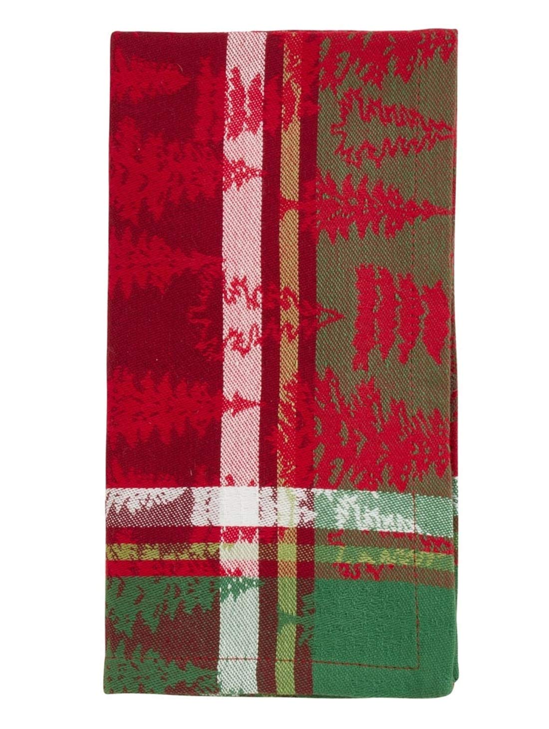 Fennco Styles Christmas Tree Plaid Design 100% Cotton Table Linens - Various Sizes for Home, Holiday, Family Gathering and Special Occasion