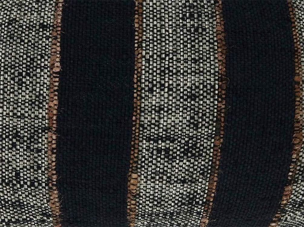 Fennco Styles Bold Striped Woven Cotton Decorative Lumber Throw Pillow Cover 16" W x 24" L - Black Cushion Case for Home, Couch, Bedroom, Living Room and Office Décor