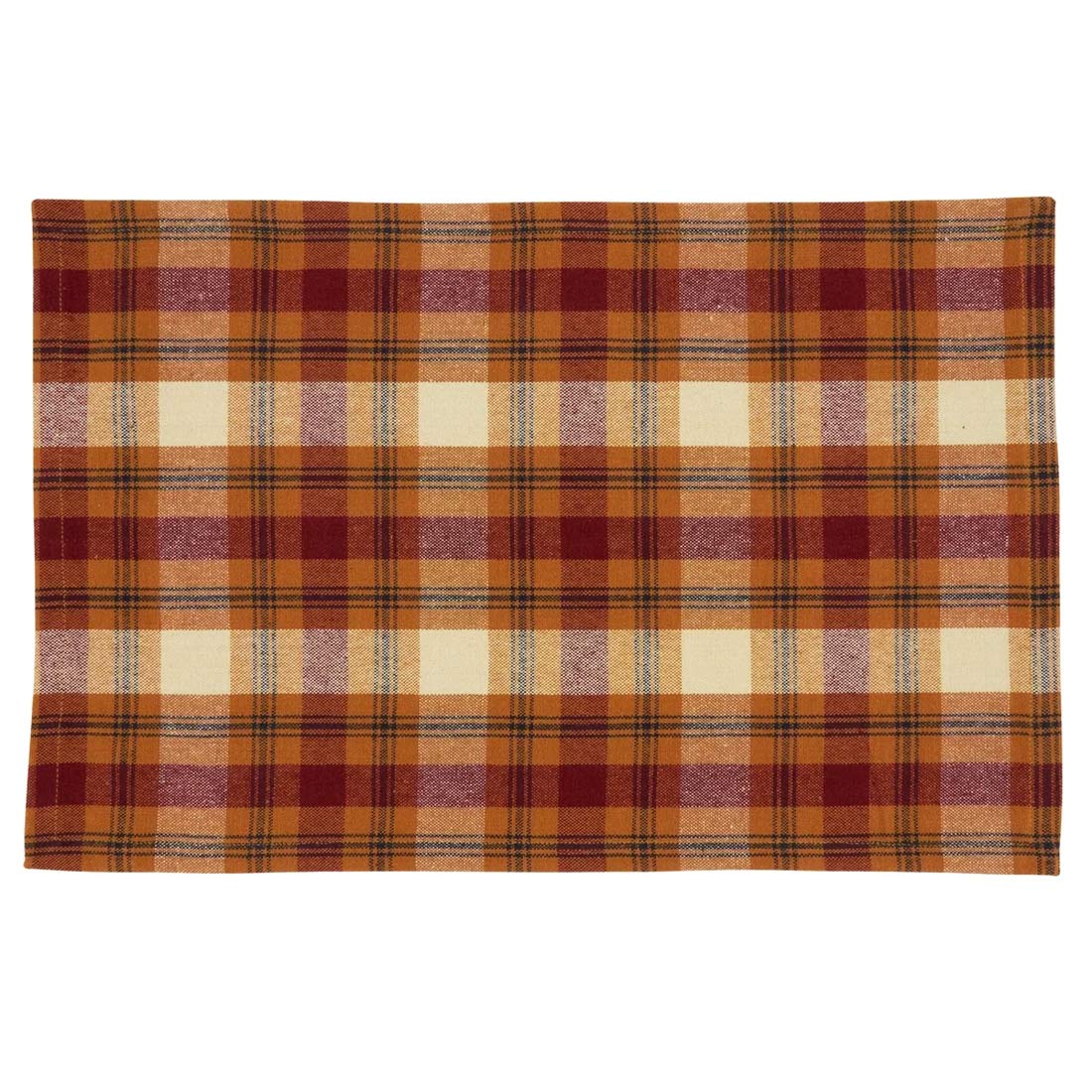 Fennco Styles Harvest Plaid Design 100% Cotton Table Runner 13" W x 72" L - Autumn Rust Table Cover for Home, Dining Table Decor, Banquet, Thanksgiving and Special Event