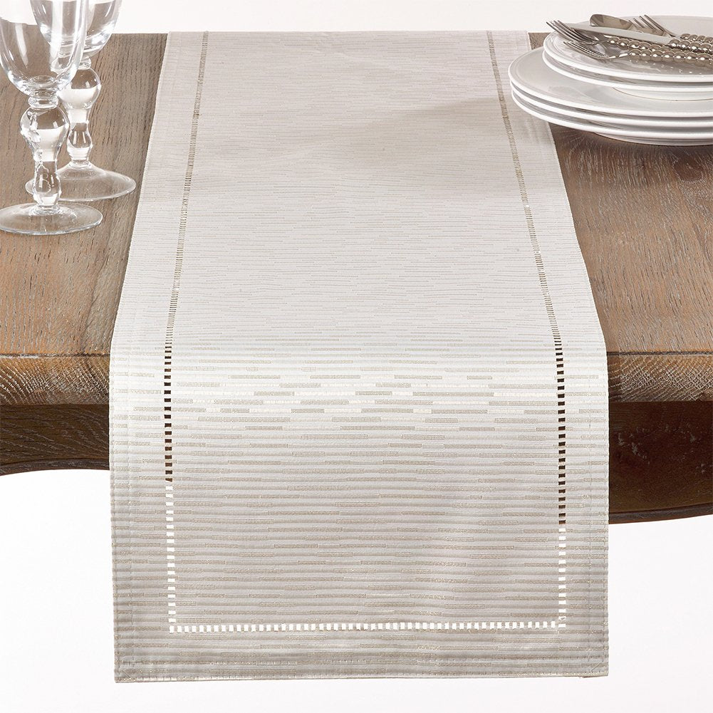 Fennco Styles Linette Shimmering Hemstitched Table Runner