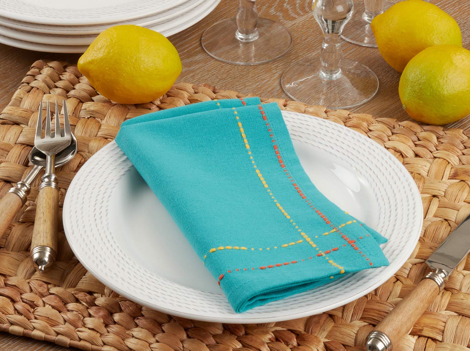 Cotton Dinner Napkins Chambary Casual or Dressy on sale Premium Quality Heavy PBarn No Iron Set of 4