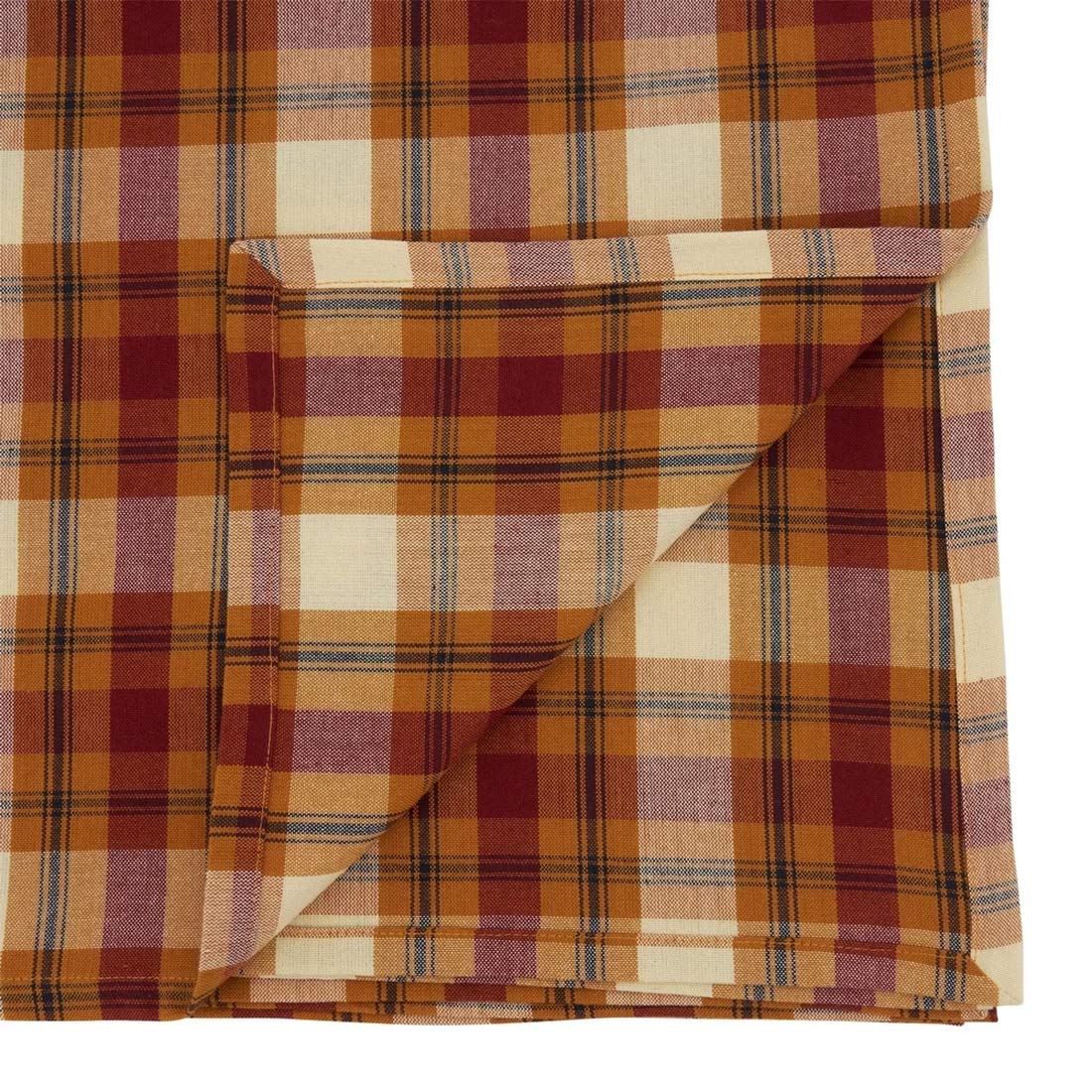 Fennco Styles Harvest Plaid Design 100% Cotton Table Runner 13" W x 72" L - Autumn Rust Table Cover for Home, Dining Table Decor, Banquet, Thanksgiving and Special Event