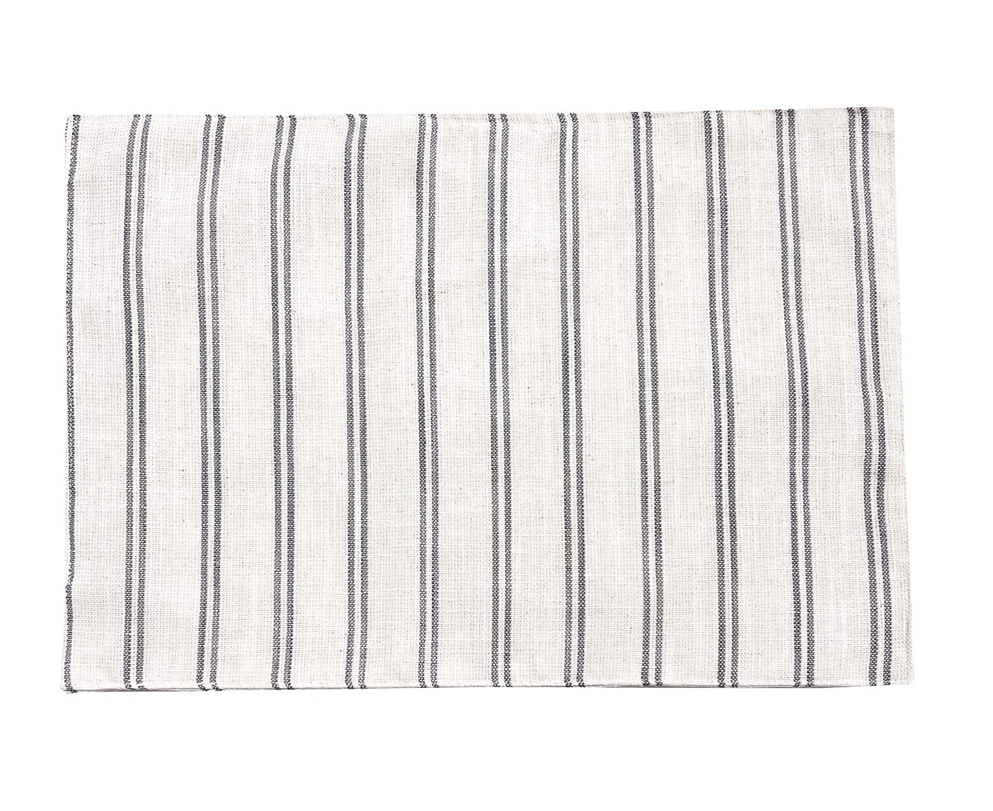 Fennco Styles Modern Striped Linen Blend Table Runner 16" W x 54" L - Beige Woven Table Cover for Home Décor, Dining Table, Banquets, Family Gathering and Special Events