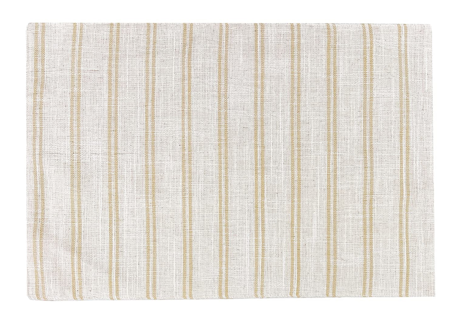 Fennco Styles Modern Striped Linen Blend Table Runner 16" W x 54" L - Beige Woven Table Cover for Home Décor, Dining Table, Banquets, Family Gathering and Special Events