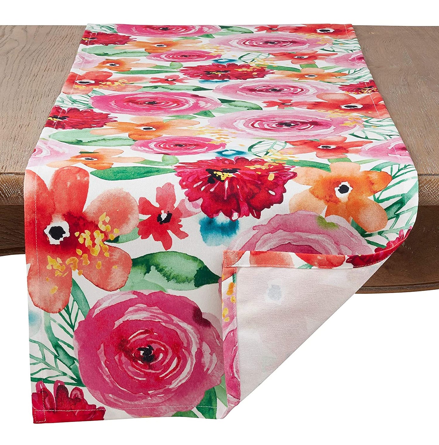 Fennco Styles Santa Monica Floral Table Runner 16" W x 72" L - Multicolored Flower Rectangular Table Cover for Home Décor, Dining Table, Banquet, Family Gathering and Special Occasion