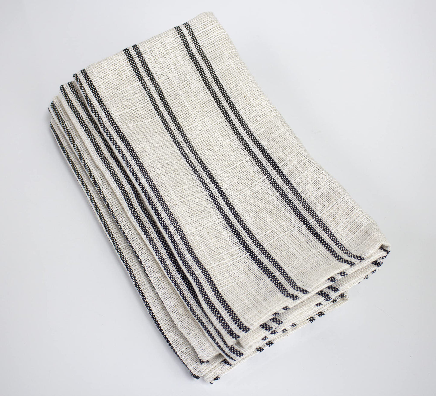 Fennco Styles Modern Striped Linen Blend Table Runner 16" W x 54" L - Beige Woven Table Cover for Home Décor, Dining Table, Banquets, Family Gathering and Special Events