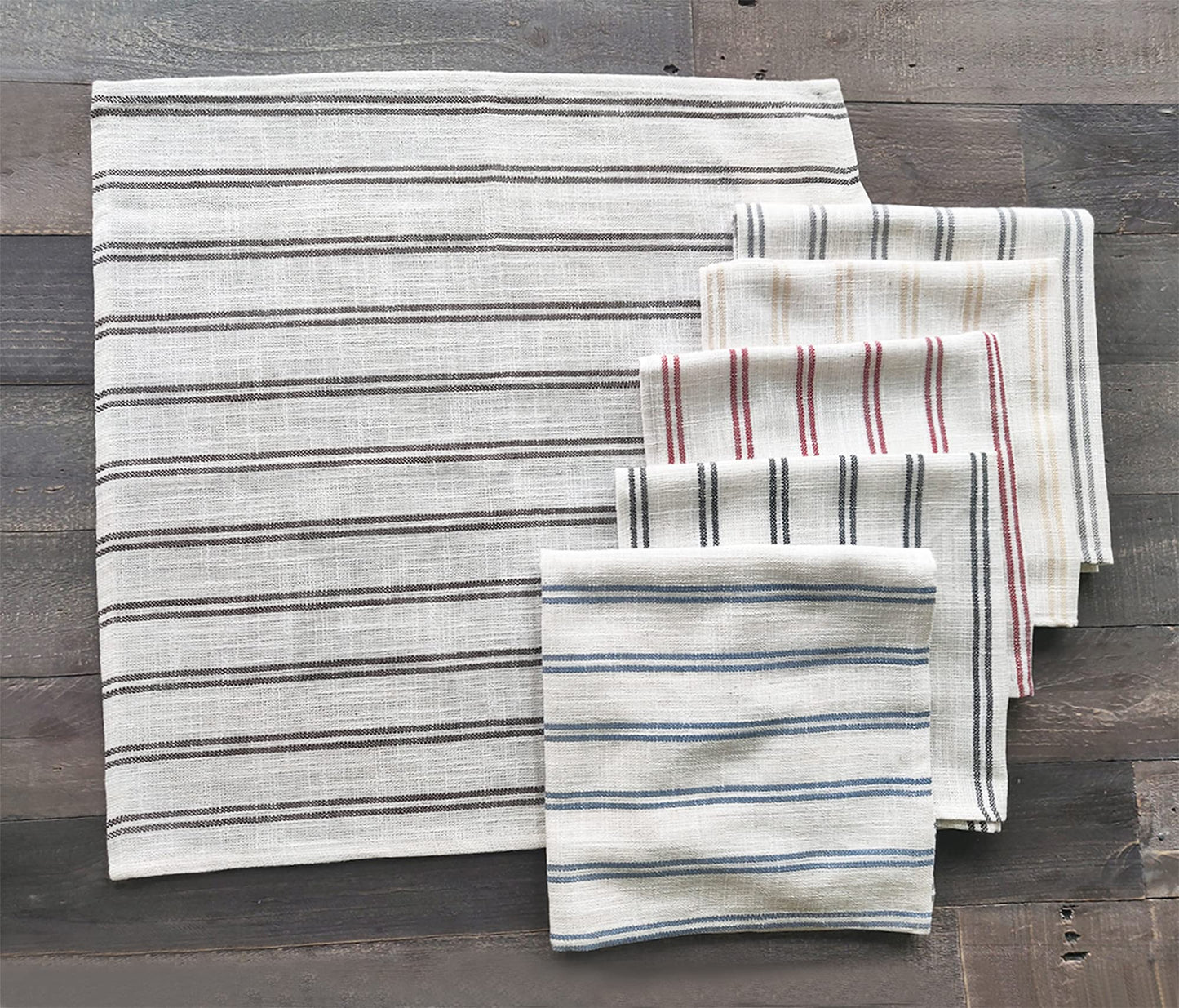 Fennco Styles Modern Striped Linen Blend Table Runner 16" W x 54" L - Beige Woven Table Cover for Home Décor, Dining Table, Banquets, Family Gathering and Special Events