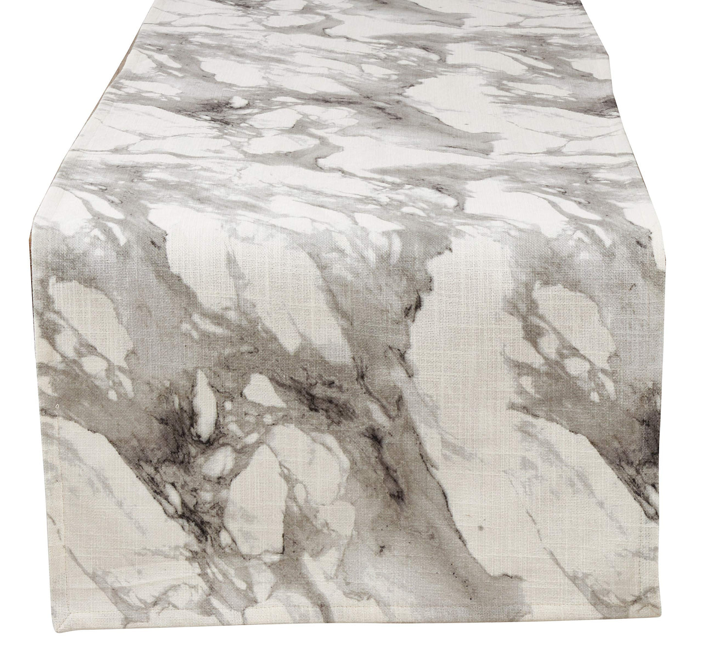 Fennco Styles Marmo Collection Glamorous Marble Print 100% Pure Cotton Unlined 16 x 72 Inch Table Runner - Grey Table Runner for Banquets, Dinner Parties, Special Events and Home Décor