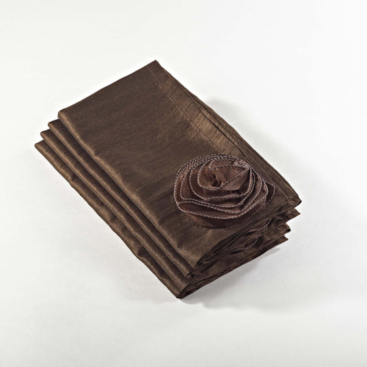Hayley Rose Chic Design Napkins, 20-inch Square, Set of 4 (Chocolate)
