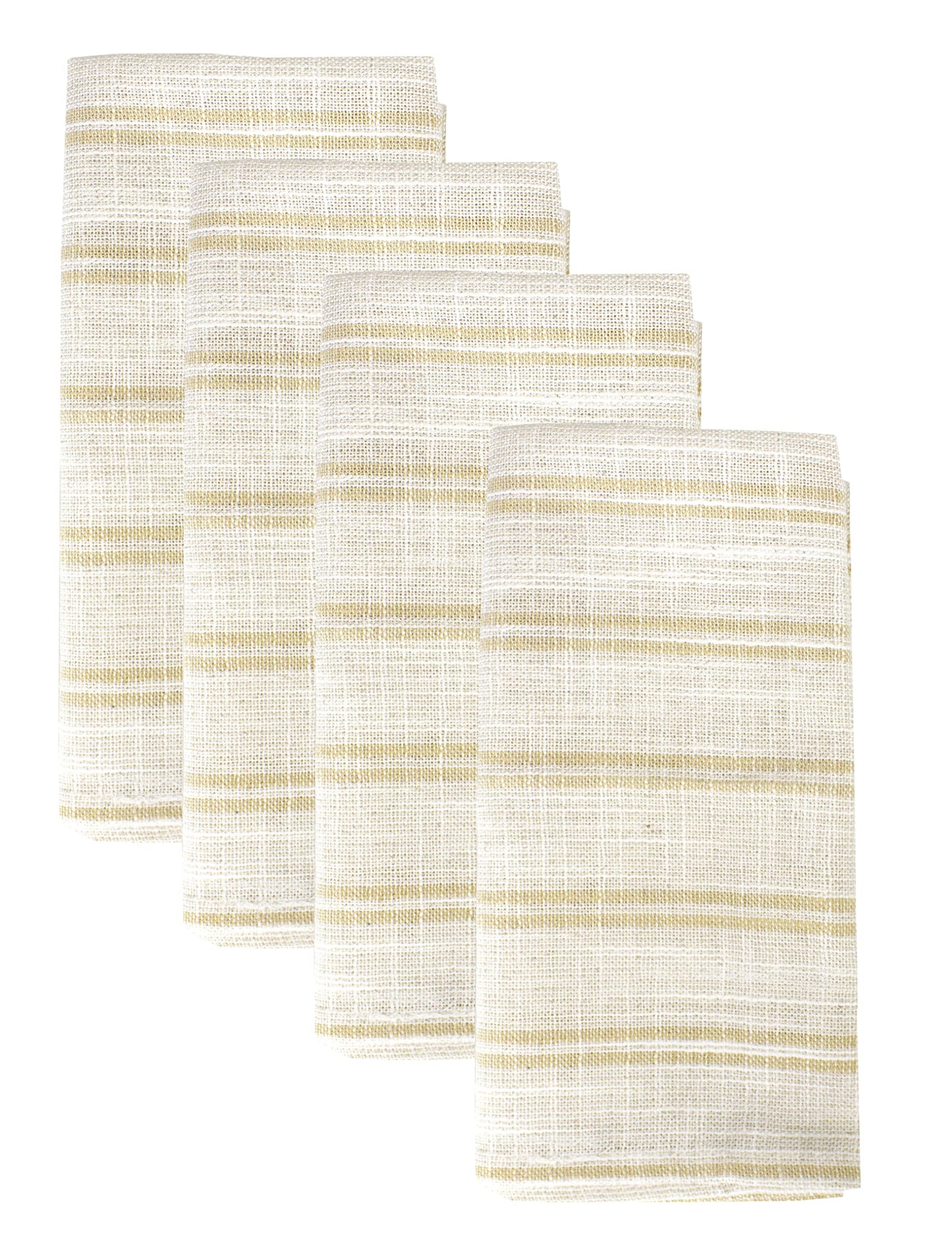 Fennco Styles Modern Striped Linen Blend Table Runner 16" W x 54" L - Beige Woven Table Cover for Home Décor, Dining Table, Banquets, Family Gathering and Special Events